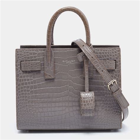 ysl sac de jour grey croc|SAC DE JOUR IN CROCODILE EMBOSSED LEATHER .